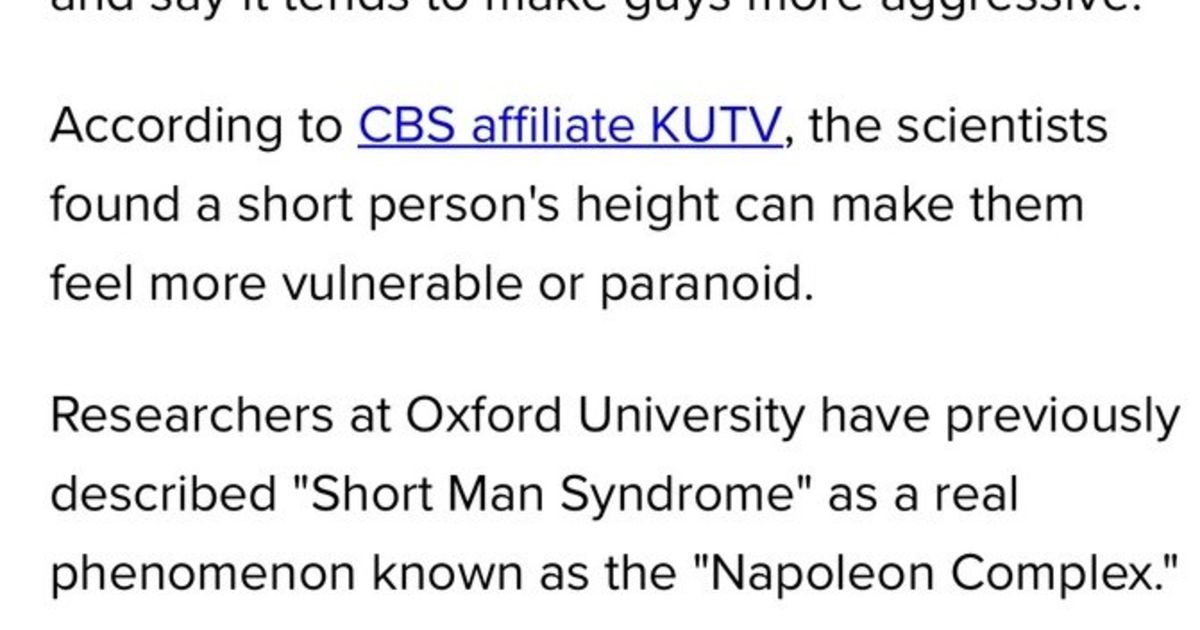 Do you believe it’s true short man syndrome is real? GirlsAskGuys