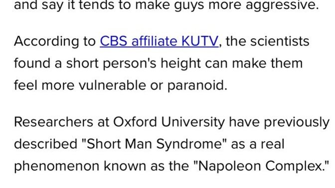 Do you believe it’s true short man syndrome is real?