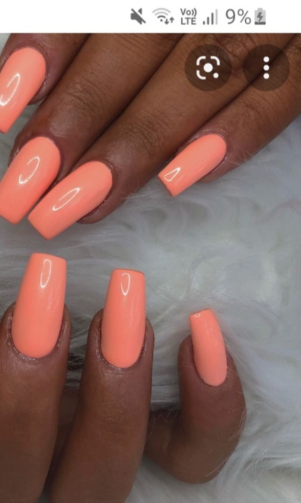 Im planning to get neon peach nails like in the picture. The question is, do I get them short length or slightly longer length like in the picture?
