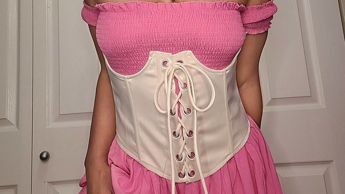 Should I Wear A Bra With This Pink Corset Dress?