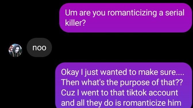 Is this person romanticizing a serial killer and lying about it or am I looking into it too much?