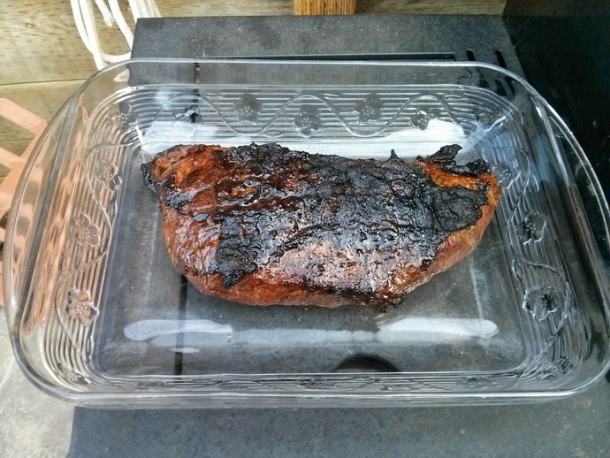 Tri-tip roast "resting" before slicing.
