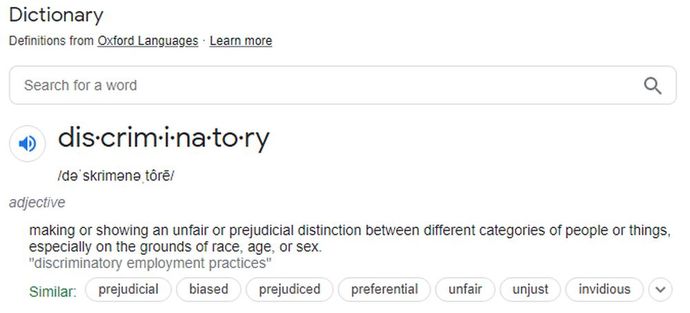 The key word here is "unfair distinction" between people, not hatred or superiority between races.