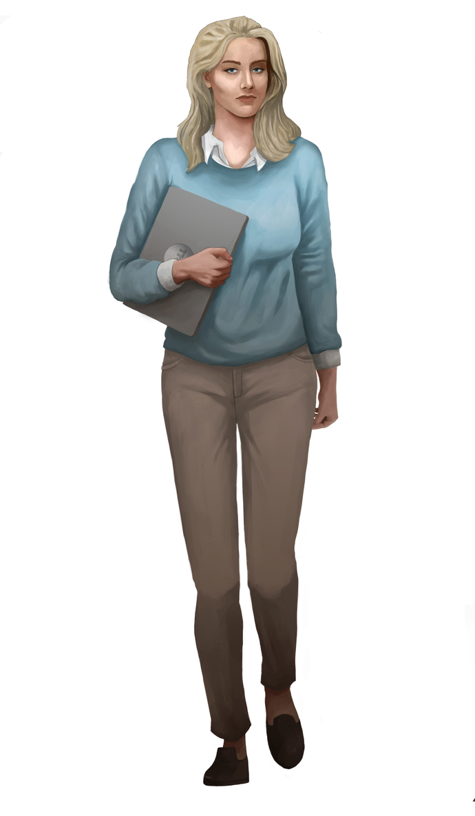 Two portraits I got made for her years ago; she looks like this and never wears makeup.