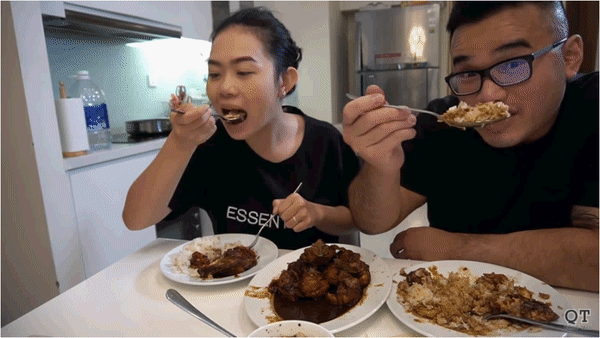 If the food is good, which one is most likely to be your reaction?