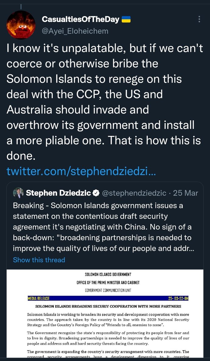 Why is the US so insecure about China establishing a military base in the Solomon Islands?