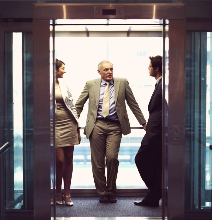 Two men walked into an elevator with a beautiful woman. On the way out Which man pressed the hold door open button & let the woman pass through first?