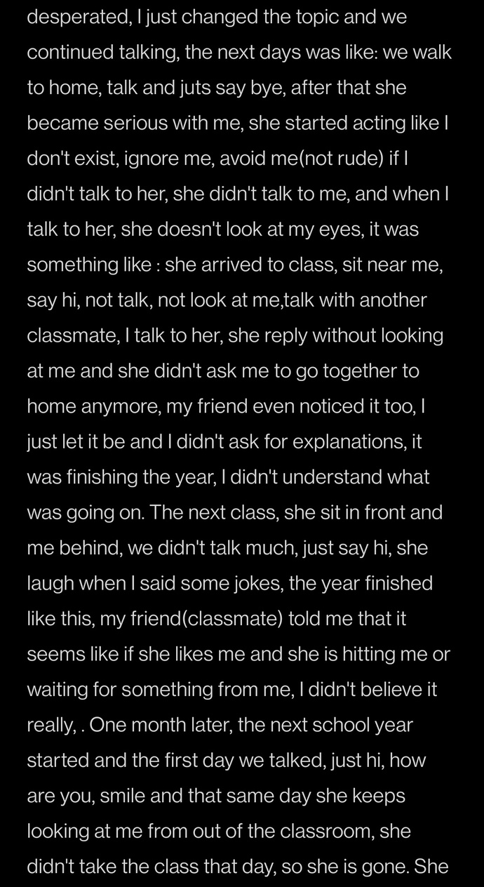 This is my story with a girl, what do you think about this? Sorry this is a long story?