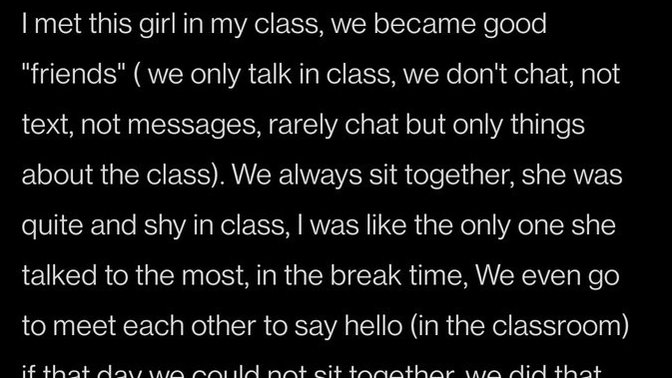 This is my story with a girl, what do you think about this? Sorry this is a long story?