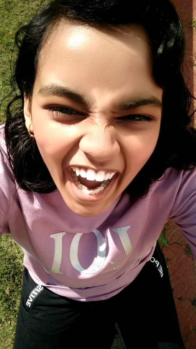 My sweatshirt says it all, the reaction of viewers. Seriously I made a joke of my garden. My bunny teeth!