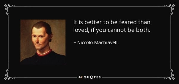 Would you rather be feared or respected by others?