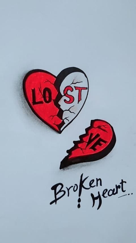 How would you describe a broken heart after a breakup?