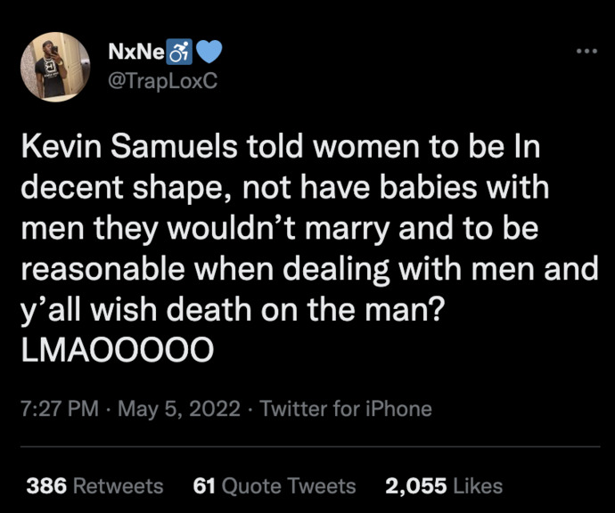 How do you feel about about Kevin Samuel's death? And the way social media is reacting to it?
