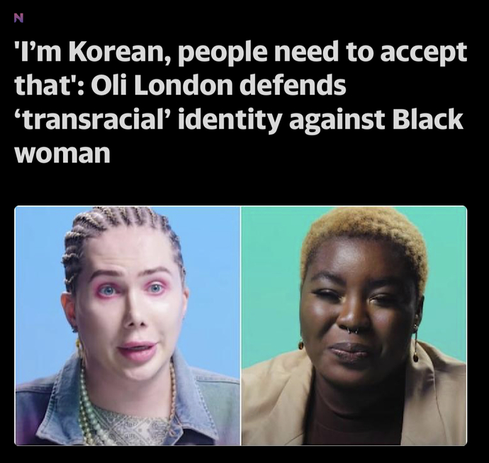 Trans-racial: I’m with her. We need to get past gender and race crap, right?