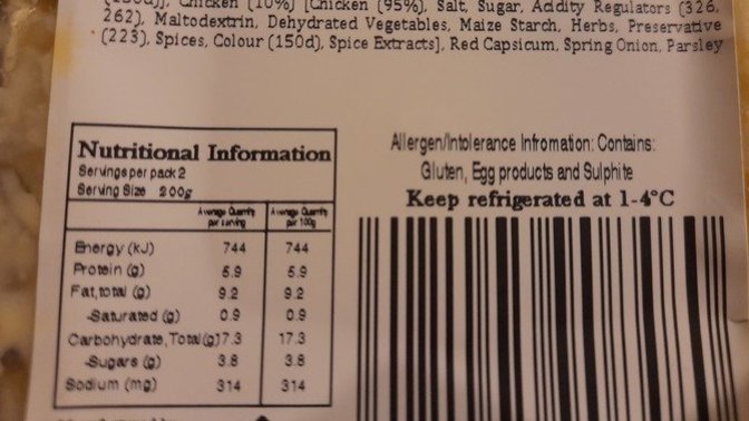 Is 3 grams. of sugar ok to have for this grocery store bought lunch?