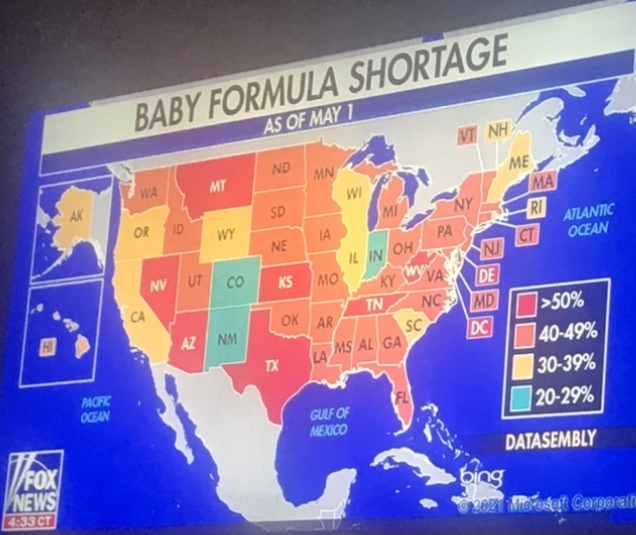 US state-by-state baby formula out-of-stock rates