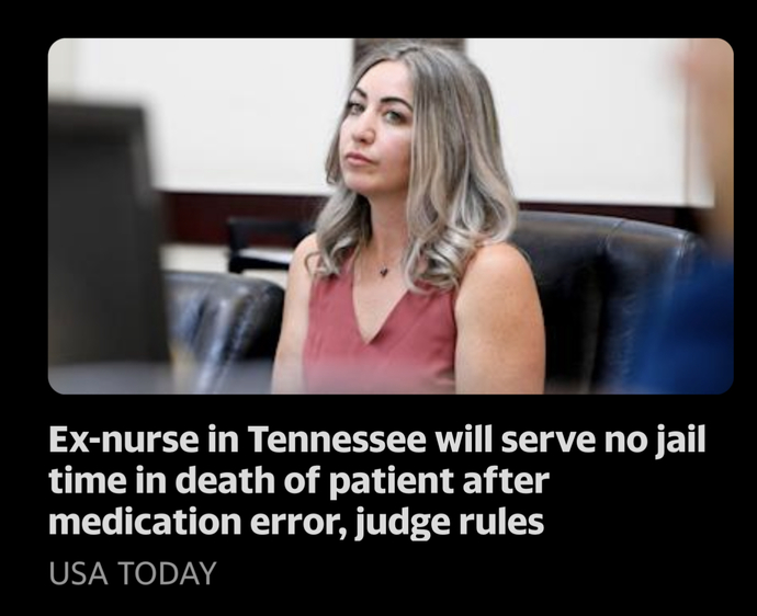 Thoughts on Nurse who accidentally injected wrong drug and killed patient?