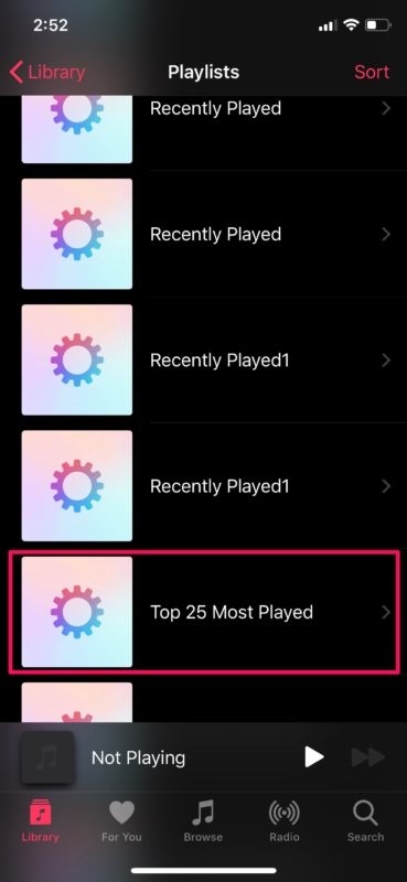 Is there anyway to recreate the 25 most played playlist on Apple Music?