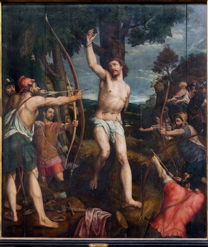 Saint Sebastian, the patron saint of archers