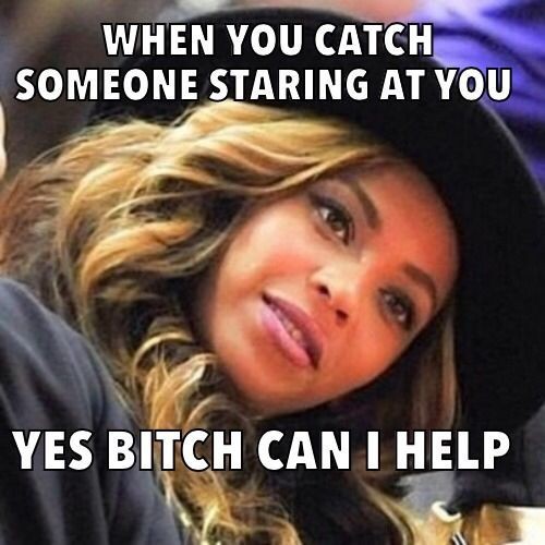 What do you do when people or one person is staring at you in public?