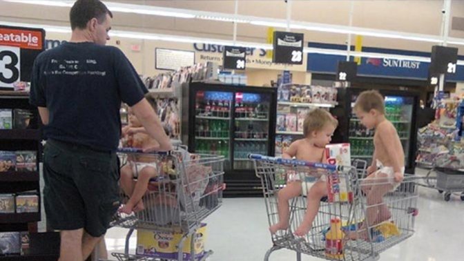 Do you think a child wearing only a diaper in the grocery store looks trashy?