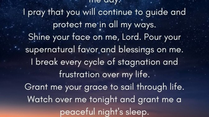 Do you get spiritual relief when you pray before going to sleep?