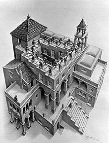 Ascending and Descending by Ascher, a version of the Penrose Steps. 