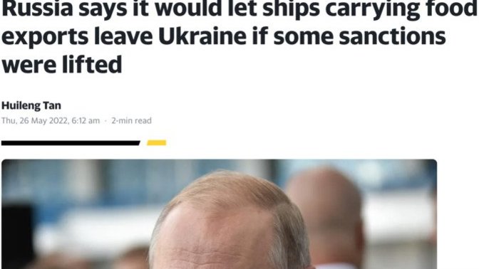 Would you support dropping certain russian sanctions if russia stops attacking food exports in the black sea?