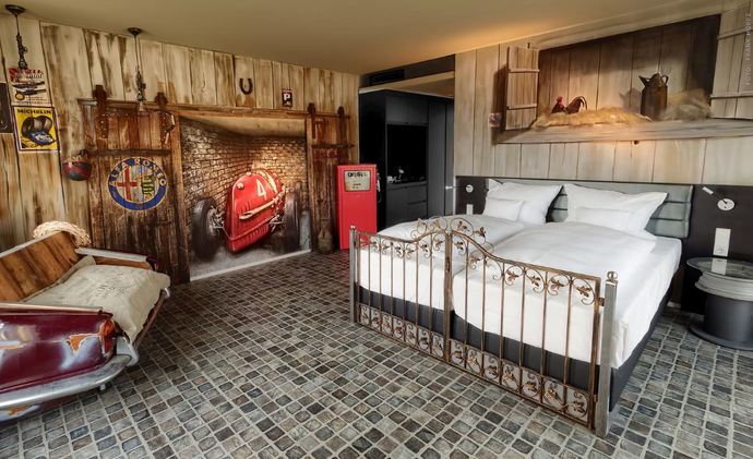Which of these 7 bedrooms at the V8 Hotel Motorworld is your favorite, what room would you stay in?