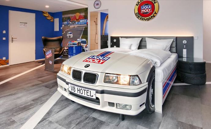 Which of these 7 bedrooms at the V8 Hotel Motorworld is your favorite, what room would you stay in?