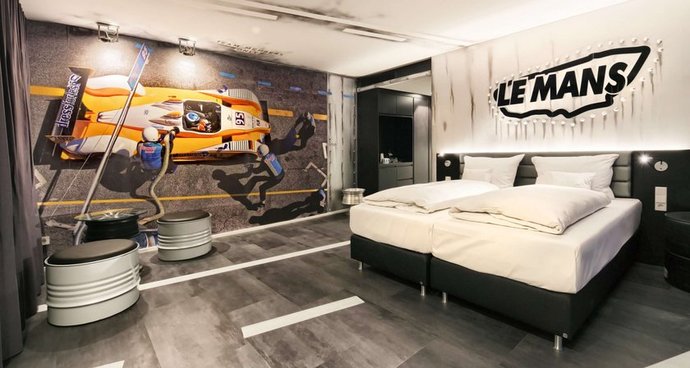 Which of these 7 bedrooms at the V8 Hotel Motorworld is your favorite, what room would you stay in?