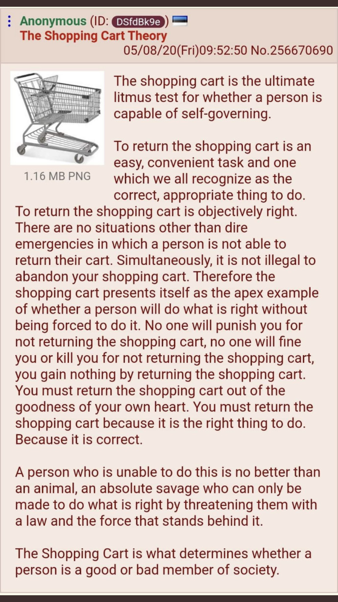 What do you think about the shopping cart litmus test?