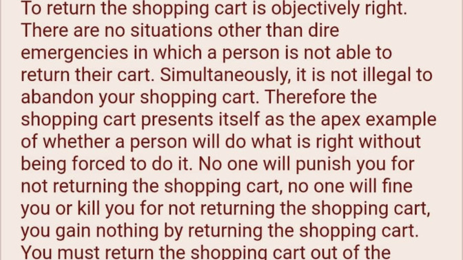 What do you think about the shopping cart litmus test?
