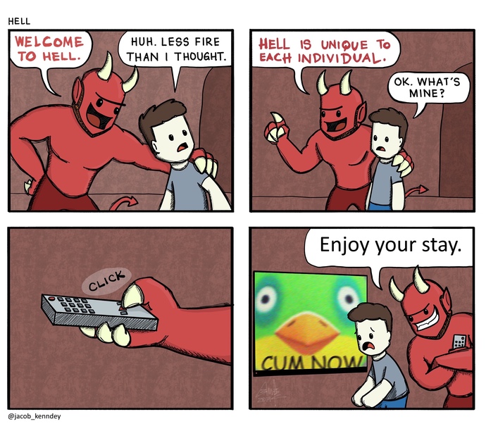 What kind of afterlife would you like criminals to receive ?