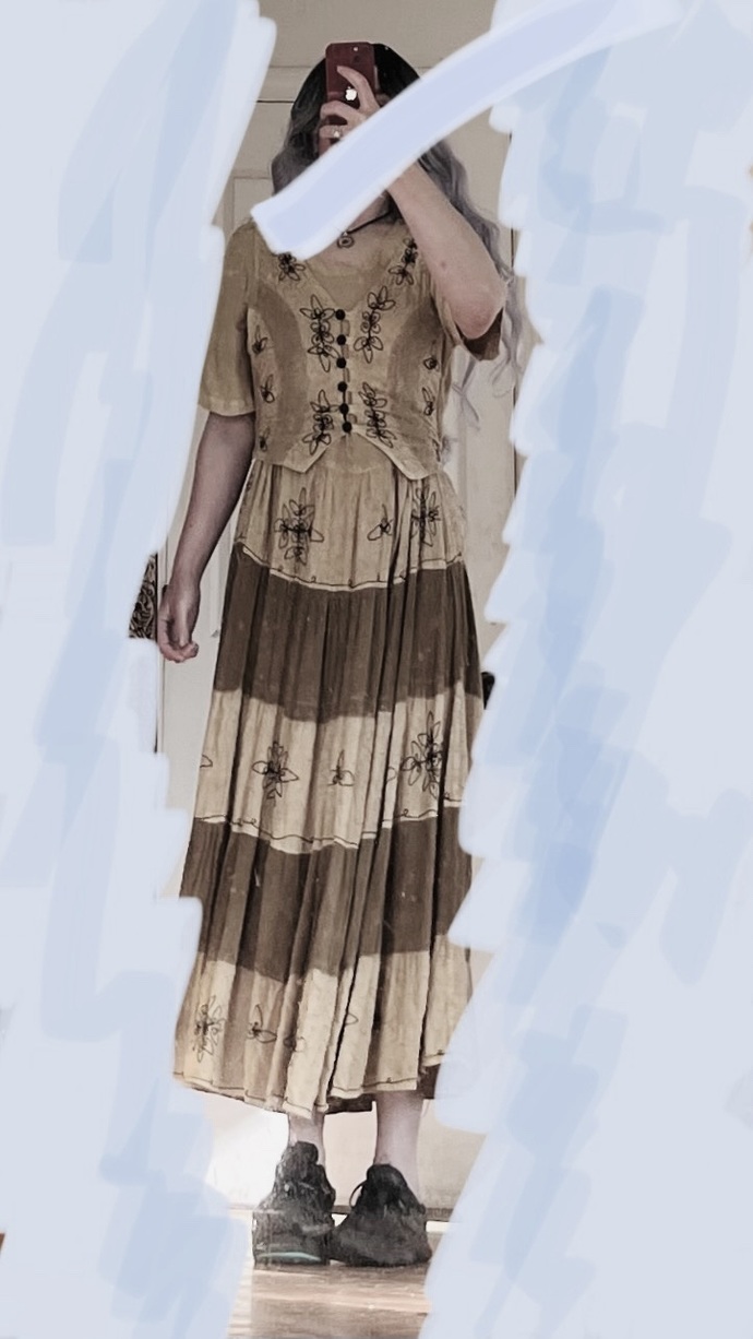 Does anyone like this dress on me 😂 ? What time period culture does it remind you of- I can’t place it 🤔 ?
