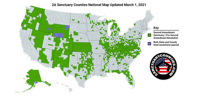 Here's a map if you want to see how much of the country has 2nd amendment protections. Nearly 1200 counties.