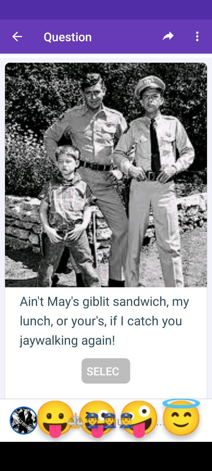 Have you ever watched The Andy Griffith Shiw?