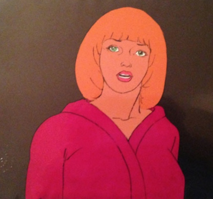 The Red Queen from Heavy Metal. She's wearing a robe in this picture, but has no problem disrobing for sex. She's built like a br
