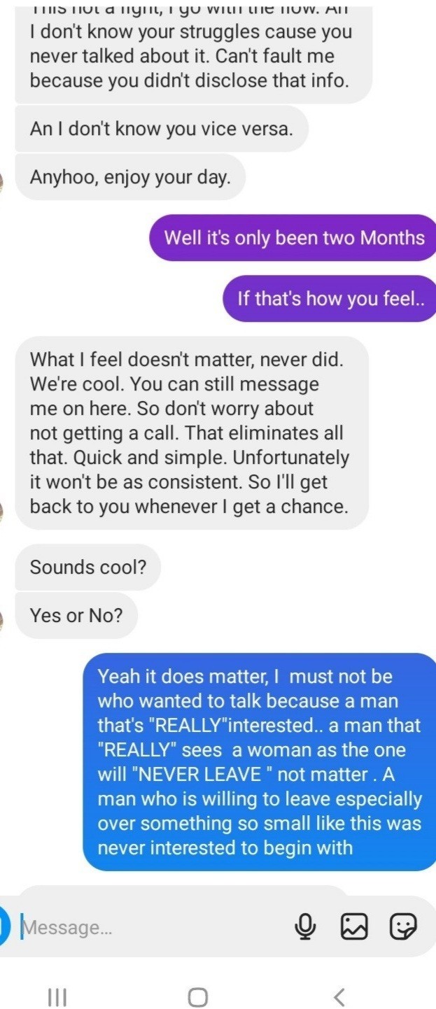 Why did he delete me instead of blocking me?