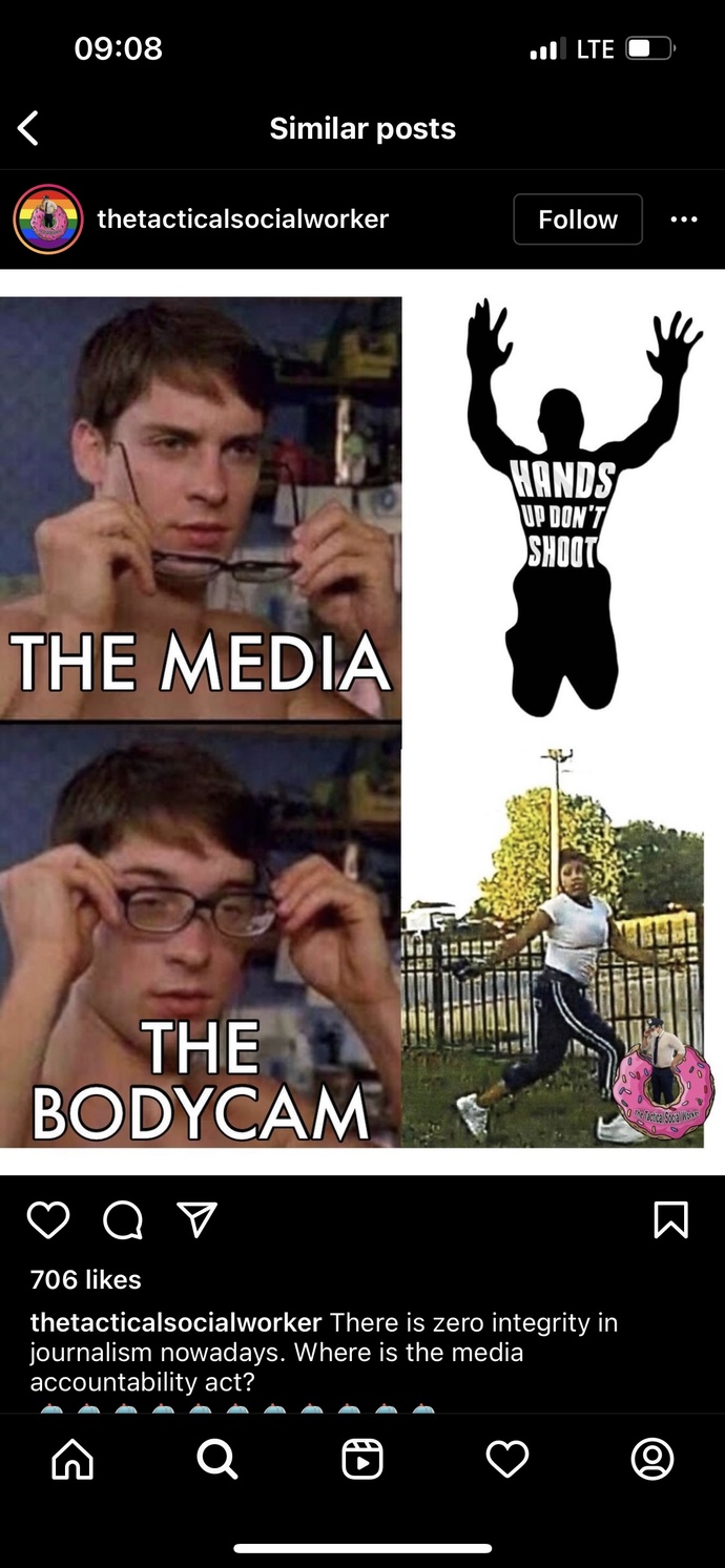 Is this accurate when it comes to media reporting on police shootings versus actual police body cam footage?