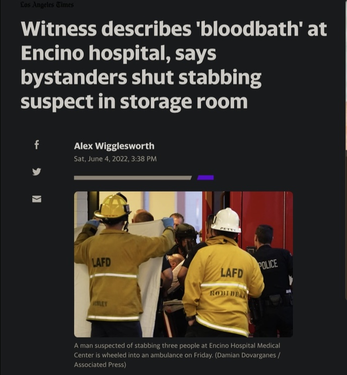 My god…stabbing spree in Encino proves gun control won’t work! Right?