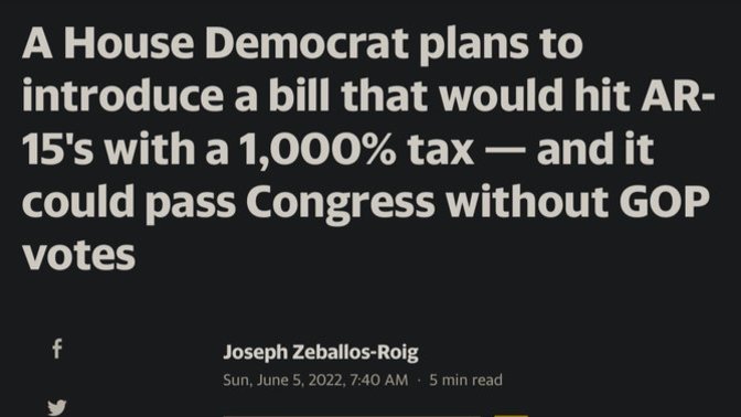 Should we hazard tax the AR 15?