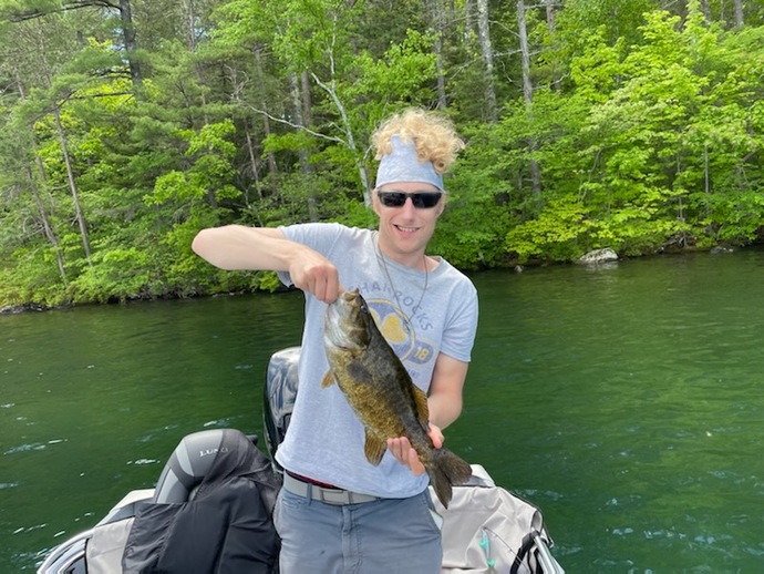 AND I caught the biggest bass of the week out of all my friends who went, with this 3.6 lb FOOTBALL. Absolute tank.