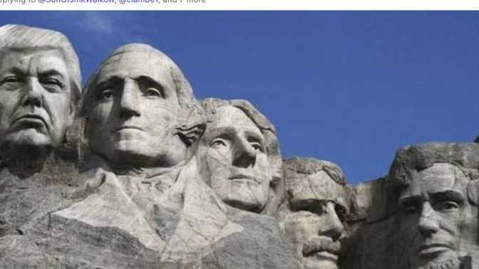 Will his bigly face on a rock bring bigly crowds to see him?