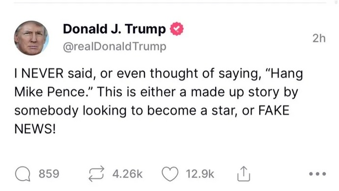 Who else would put the thoughts of Hang Mike Pence or Come down its going to be wide if it wasnt from the horses mouth itself?