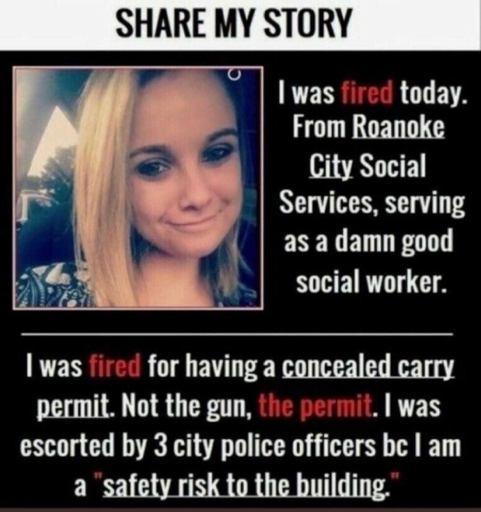 Apparently the city of Roanoke would rather this woman became a victim?