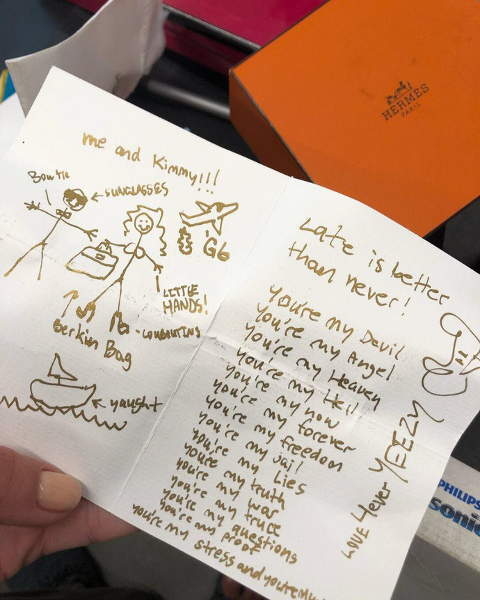 Kim Kardashian shares written poem from Kanye from BEFORE they started dating