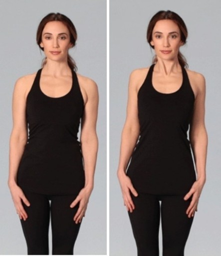 Relaxed in the left pic. Clenched backward in right pic