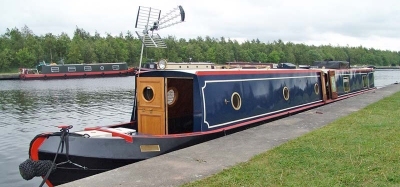 Canal Boat with TV aerial