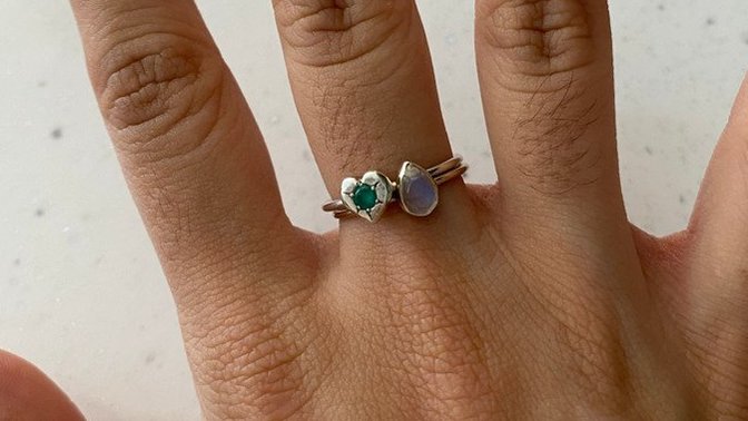 What type of gemstone earrings would suit these?